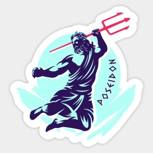 Poseidon God of the Sea - Mythology Sticker